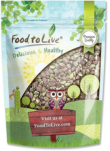 Food to Live No Shell Pistachios, 3 Pounds – Unsalted, Kernels, Sirtfood, Bulk. Pistachios Individual Packs. Wonderful Keto and Paleo Snack