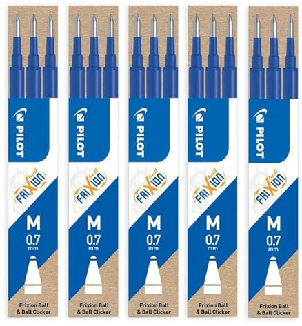 Pilot Frixion Ball Tintenroller - 15 Ersatzminen blau (15, Ersatzmine 0,7 | blau)