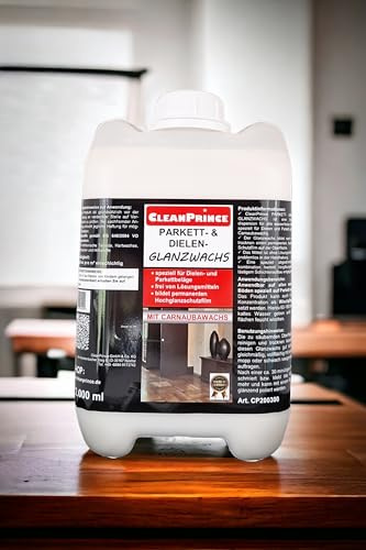 CleanPrince 5 Liter | Parkett und Dielen Glanzwachs | Versiegelungsdispersion und Wischpflege bildet Hochglanz-Schutzfilm |
