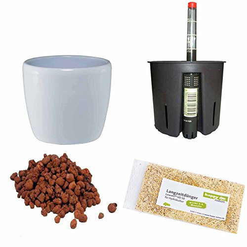 happy nature Set5 Blumentopf Venus Weiss 11/09 Ø 14cm H 10cm+KT+WA+BT+HD50