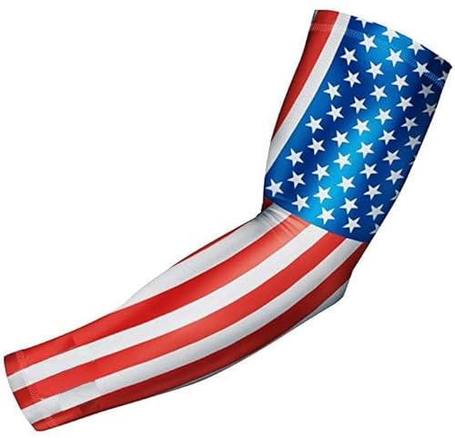 Baseball Football Sports Compression Arm Sleeve American Flag USA, Boys Youth Medium YM
