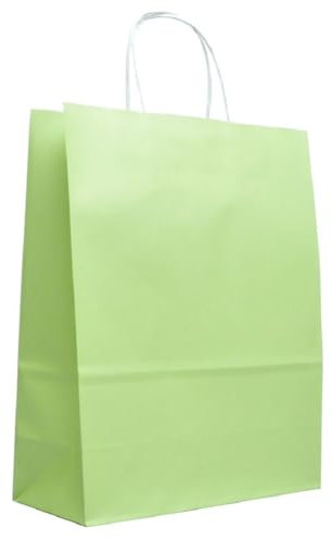 Saphir-Tec Papier-Tragetaschen TOPTWIST 32x14x42cm hellgrün - 50 Stück