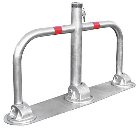 ARCO SRL 3-Fuß-Standard-Parkbügel - Parkplatzsperre, umlegbar, mit Zylinderschloß und Montageplatte, 1 Stück, ARS330