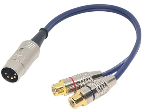 CoolNovelties 5 Pin DIN to 2 x RCA Phono Sockets Interconnect Cable for Naim/Quad
