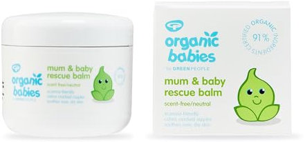 Green People Organic Babies Mum & Baby Rescue Balm 100ml | Natural & Organic Non-Aqueous Balm for Mum & Baby| Eczema-Friendly, Gentle on Sensitive Skin | Scent-Free, Paraben Free, Cruelty Free