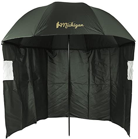 Michigan Fishing Umbrella with Top Tilt and Sides/Windows Brolly Shelter 86 Inch