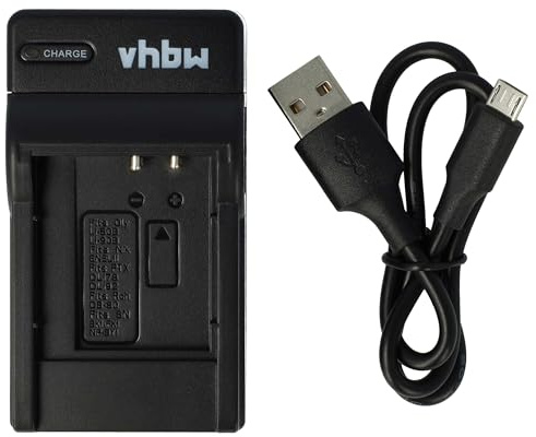 vhbw USB-C Ladegerät kompatibel mit Pentax Optio i10 | L50, M50, M60, RZ10, RZ18, S1, V20, W60, W80, WG-1, WG-1 GPS, WG-2, X70 Kamera - Ladeschale + USB-C Kabel Ladeanzeige