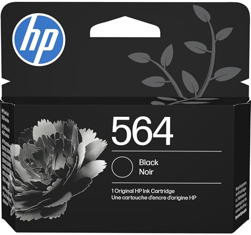 HP 564 Black Ink Cartridge | Works with DeskJet 3500; OfficeJet 4620; PhotoSmart B8550, C6300, D5400, D7560, 5510, 5520, 6510, 6520, 7510, 7520, Plus, Premium, eStation | CB316WN