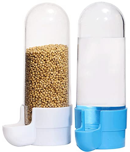 2PCS Distributore Acqua Uccelli,Mangiatoia per Uccelli Automatica,Dispenser Acqua Cibo per Uccelli,Uccelli Alimentatore Automatico,per Pet Bird Parrot Pigeon Alimentazione Automatica Acqua Potabile