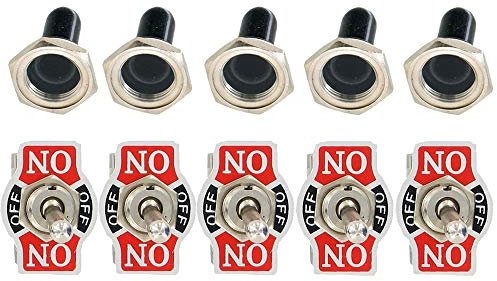 Mintice 5 X Interrupteur Inverseur à Bascule Levier en Métal ON/OFF/ON Momentané 3 Terminal Pin SPDT Poids Lourd 20A 125V 15A 250V Voiture Moto bouton casquette