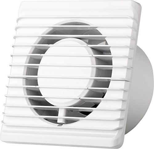 Badventilator Ø 100 mm in weiß mit Netzstecker und Kippschalter Zugschalter Lüfter Ventilator Front Wandlüfter Badlüfter Ventilator Einbaulüfter Bad Küche leise 10 cm