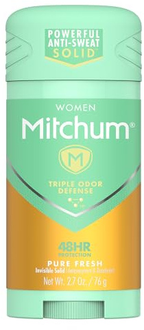 Mitchum Women Stick Solid Antiperspirant Deodorant, Pure Fresh, 2.7 Ounce (Pack of 1)