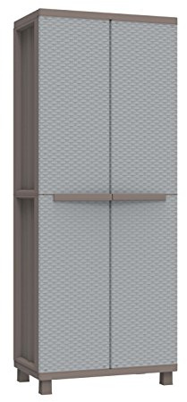 Terry, Jrattan 268, 2 Cabinet with 3 inner shelves, Lockable Doors with Wood Effect - 68x37.5x170 cm