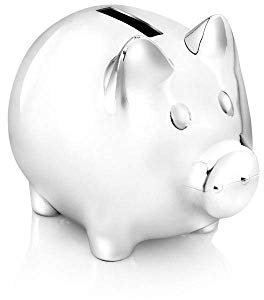 Salvadanaio a forma di maiale – Argentato