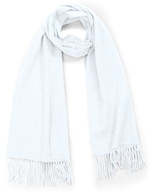CASH-MERE.CH 100% Kaschmir Pashmina Schal uni mit Fransen für Damen und Herren (Ecru meliert, 30cm x 164cm + 8cm x 2 Fransen)