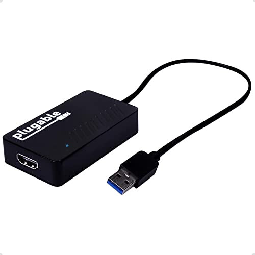Plugable USB 3.0 to HDMI 4K DisplayLink Video Graphics Adapter for Multiple Monitors up to 3840x2160 Supports Windows, Mac, and ChromeOS