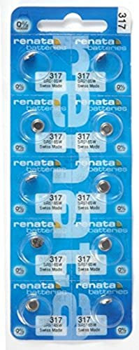 GENUINE RENATA LITHIUM BATTERIES SILVER OXIDE WATCH BATTERY CELL COIN SWISS MADE (317-395 > Pack of-10)