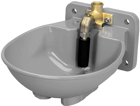 Lister Frostsichere Kunststofftränke Grau, Made in Germany, 45 Watt Heizleistung, Frostsicher bis -35°C, Extra Verstärkt, Tränke Pferdetränke Frostschutz Pferd Pony