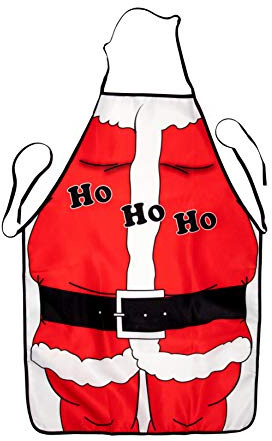 TRIXES Father Christmas Ho Ho Ho Novelty Apron - Santa Suit Design, Festive Stocking Filler, Christmas Fancy Dress, Kitchen Accessories