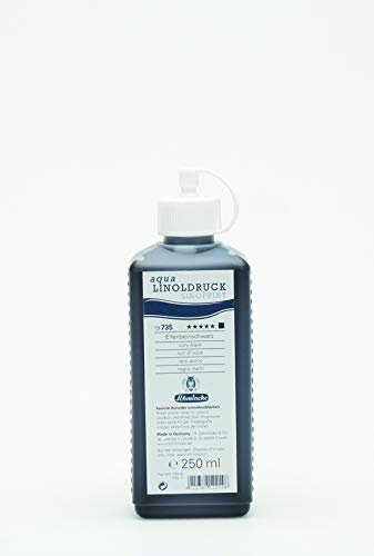 Schmincke – aqua-LINOLDRUCK - feinste Linoldruck-Farben, Elfenbeinschwarz - 250 ml