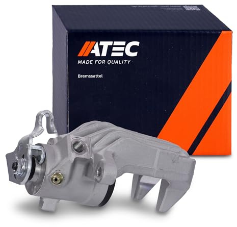 ATEC GERMANY 1x Pinza de freno trasera izquierda sin soporte, compatible con AUDI A3, TT, SEAT CORDOBA, IBIZA, LEON, TOLEDO, SKODA FABIA 1, FABIA 2, ROOMSTER, VW GOLF 4, NEW BEETLE, POLO,