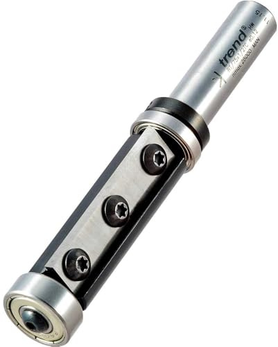 Trend Professional Rota-Tip Double Guided Two Flute Router Cutter, 1/2 Inch Shank, 19.1mm Cut Diameter & 50mm Cut Length, RT/75X1/2TC | Professional Double Guided Router Cutter For Clean Profile Cuts With 19.1 mm Diameter And 50 mm Length, RT/75X1/2TC