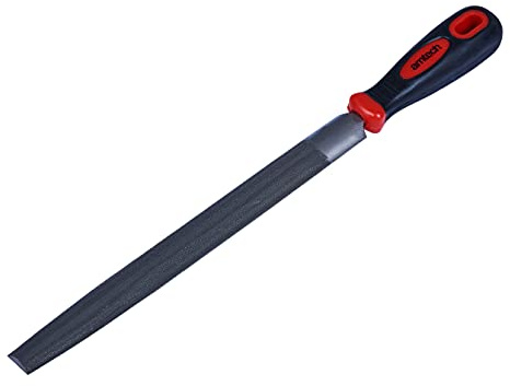 Amtech - 250mm Half Round File, Heat-Treated Carbon Steel with Comfort Grip Handle, Ideal for Metal and Wood Finishing