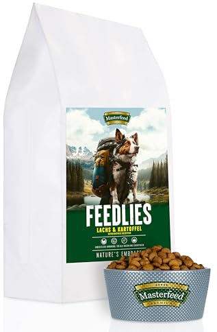 Masterfeed Feedlies, Getreidefrei, Hundefutter für ausgewachsene Hunde, Adult Trockenfutter (Lachs, 4 kg)