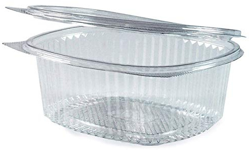 1-PACK Feinkostbecher oval klar mit Deckel 500 ml (PET), 50 Stück