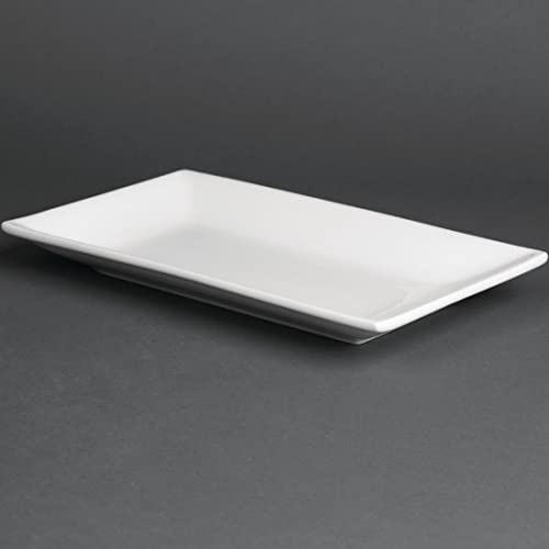 Olympia Servering rektangulära tallrikar 250 x 150 mm porslin vit catering 4 st