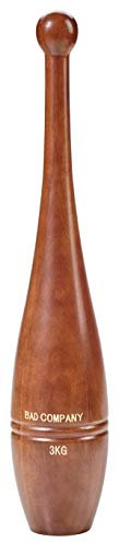 Bad Company Wooden Indian Club Bell I Schwungkeule aus gepresstem Holz inkl. Versieglung I 3 kg