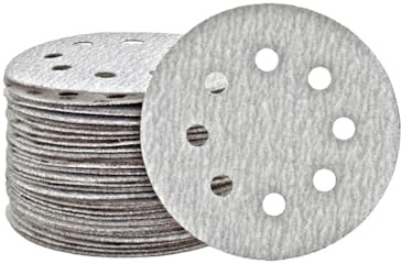 MioTools Shark Dischi abrasivi velcrati, 115 mm, 8 fori, p. Levigatrici rotorbitali, Corindone normale (50 Pz.) G40