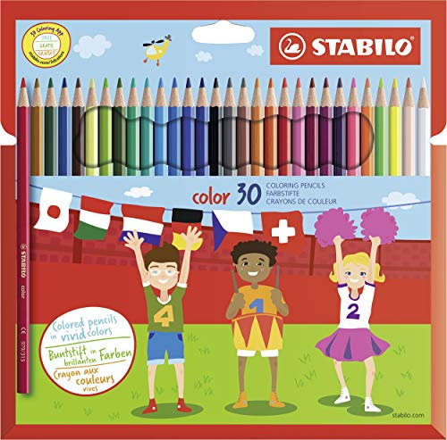 STABILO - Buntstift - color - 30er Pack - mit 30 verschiedenen Farben inklusive 4 Neonfarben