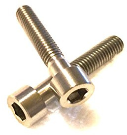 [2er Pack] M6 x 35mm Titan Schraube Zylindrisch DIN 912, Grade 5 Titanium Bolt für Fahrrad Aheadkappe, Vorbau, Bremsen & Sattelstütze, Ultraleicht, Natur