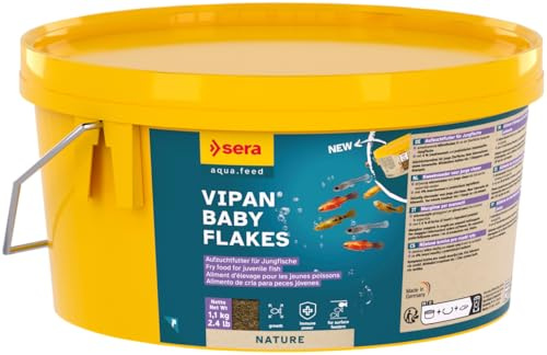 sera Vipan Baby Flakes 2.000 ml (1,3 kg) | Futter, Aufzuchtfutter für Jungfische | schwimmende Mikroflocken | ohne Farb- & Konservierungsstoffe | leicht verdaulich & prebiotisch