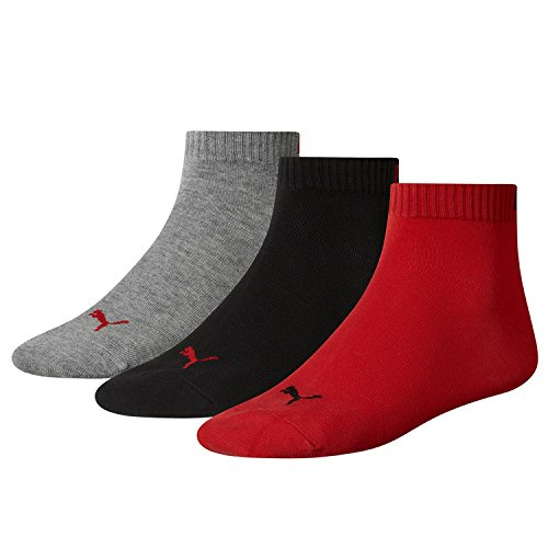 PUMA Unisex Sneaker Plain, Calcetines Unisex adulto, Black / Rojo, 46