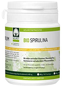 Wellnest Bio Spirulina Presslinge (200g), in Deutschland rückstandsgeprüft (500 naturreine Spirulina platensis Tabletten à 400mg)
