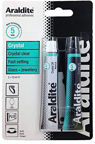 ARALDITE® Brand Araldite Crystal Epoxy Adhesive Glue 15 ml 2 Tubes ARA-400008
