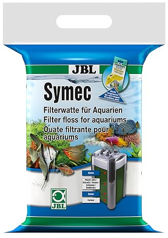 JBL Filterwatte für Aquarienfilter gegen alle Wassertrübungen, Symec, 100 g (1er Pack)