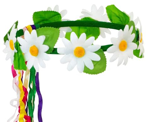W WIDMANN MILANO Party Fashion - Gänseblümchen Haarband | Blumen Kopfschmuck für Hippie-Looks, Festivals und Karneval