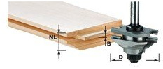 Festool Profil-Federfräser HW S8 D46 x D12 für Rahmentüren | Hartmetall-Fräser für Nut und Feder – NL 20 mm, B 4 mm, R 22 mm, Schaftdurchmesser 8 mm