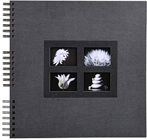 Exacompta - Réf. 16841E - Album Photos à Spirales Passion noir - 360 photos - 60 Pages Noires - Format 32 x 32 cm - Album déco papier couverture effet bi-matière noire