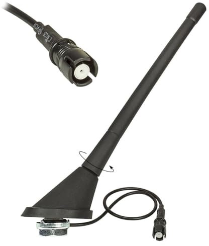 tomzz Audio 1000-005 KFZ Antenne Dachantenne 16V Verstärker Raku 2 II kompatibel mit Audi Opel Seat Skoda VW Anti Noise Stab 17,5cm 60 Grad