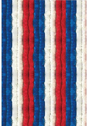 Arsvita Flauschvorhang, Chenille Vorhang, Insektenschutz für den Sommer Extrabreit, Auswahl: 140x200 Unistreifen rot - weiß - blau