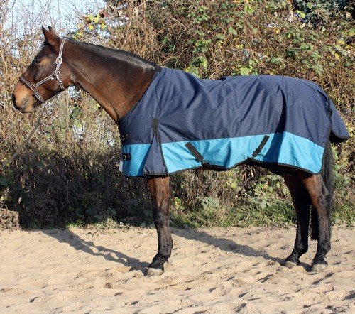 jw reitsport Winterdecke 600denier 100gr Navy aquamarin 115cm