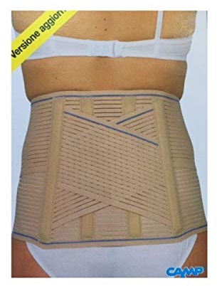 TIELLE CAMP - Corsetto Elastico Lombosacrale Con Rinforzi Paravertebrali E Tiranti Pelvici - H Cm 26 - Xlarge