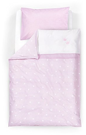 Träumeland TT12502 Bettwäsche Krönchen, 2-teilig, 100 x 135 + 40 x 60 cm