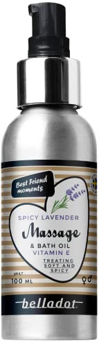 Belladot Massageöl für sinnliche Momente mit Ihrem Partner, Treating Soft and Spicy mit Vitamin E, Badeöl mit einem mild-würzigen Lavendelduft – Spicy Lavender 100ml
