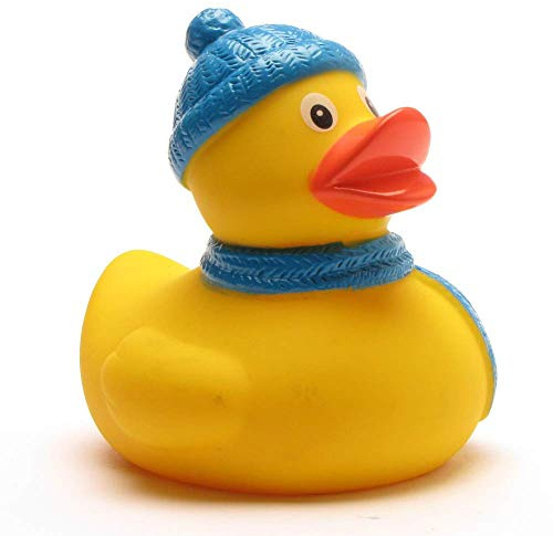 DUCKSHOP I Badeente Winter I Quietscheente I L: 7,5 cm I Quietscheentchen I Geschenk Winter I Geschenk Winter-Urlaub I Präsent Weihnachten