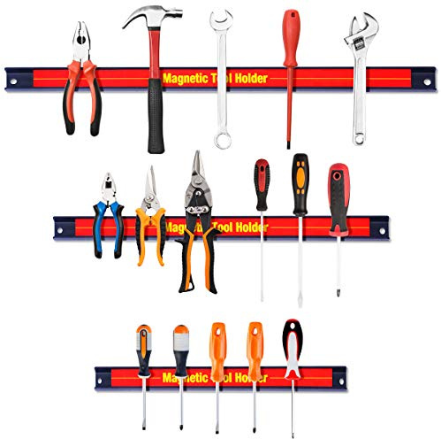 COSTWAY 3 delar Magnetlist verktygslist, verktygshållare, magnetisk verktygshållare 21 cm + 31 cm + 46 cm